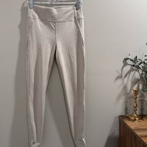 Athleta Small Tan Delancey Skyline Textured Herringbone Tight Comfort Stretch